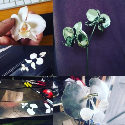 MEtal art orchid