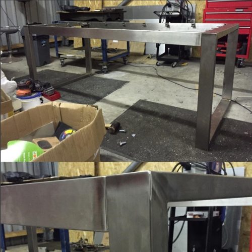 Stainless steel kitchen table bespoke table custom table